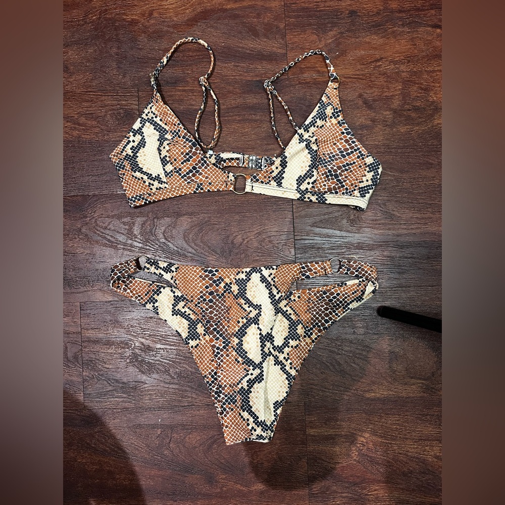 Snakeskin Print Bikini Set